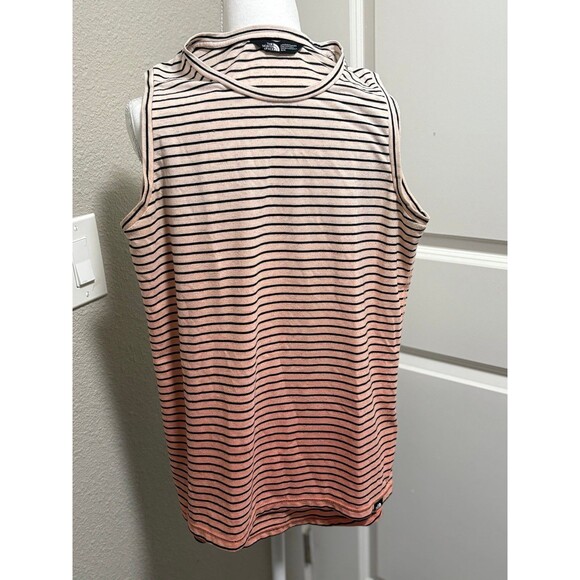 The North Face Pink Ombre With Black Stripes Sleeveless Tank Size Medium - Picture 7 of 8